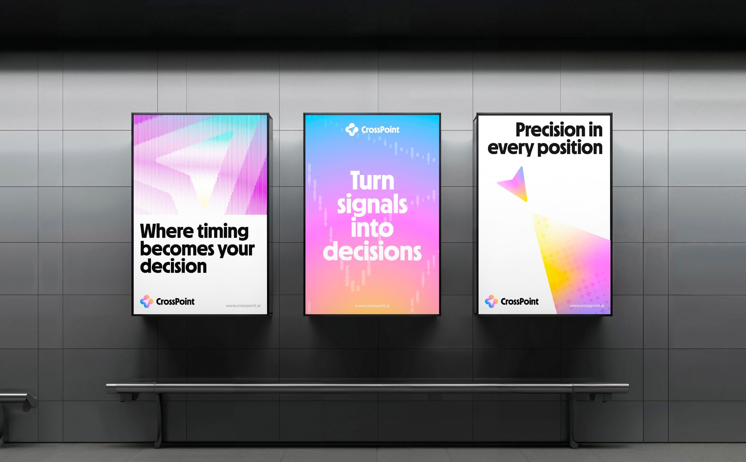 CrossPoint digital billboards in a subway station